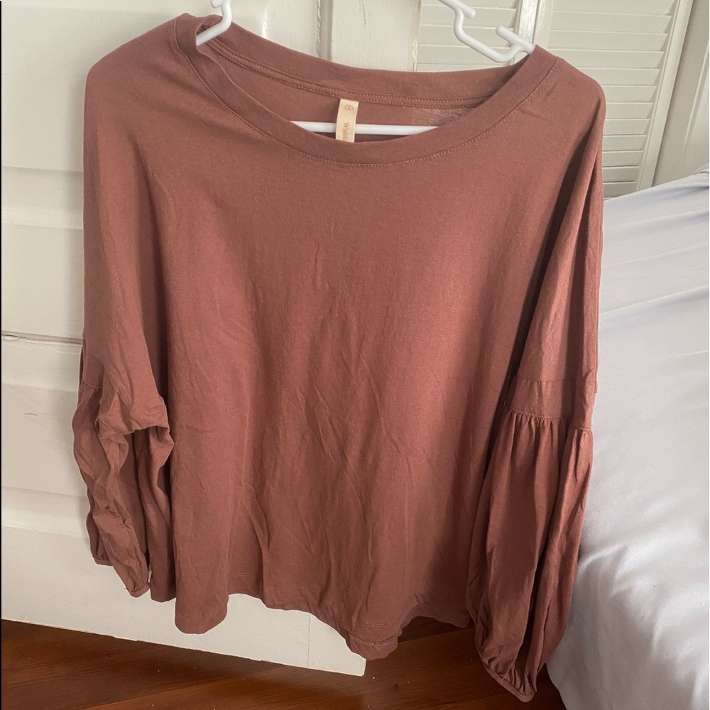 Boutique Brown Long Sleeved Top Size Small